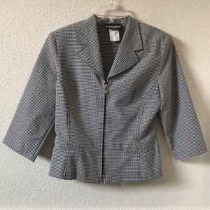Brioche California Gingham Zip Front 80s Jacket
